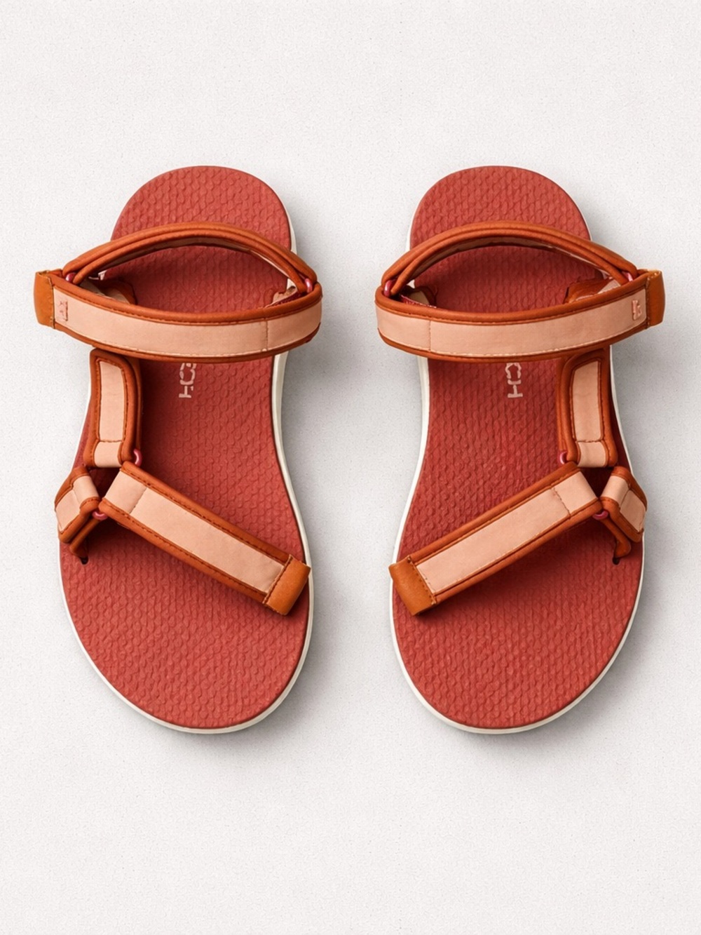 Tory Burch Two-Tone Coral and Peach Sport Sandals
